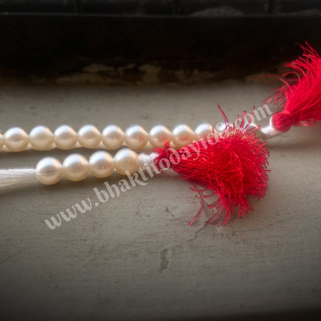 Pearl Sakshi Mala - Japa counter – devotional counting beads for chanting and meditation