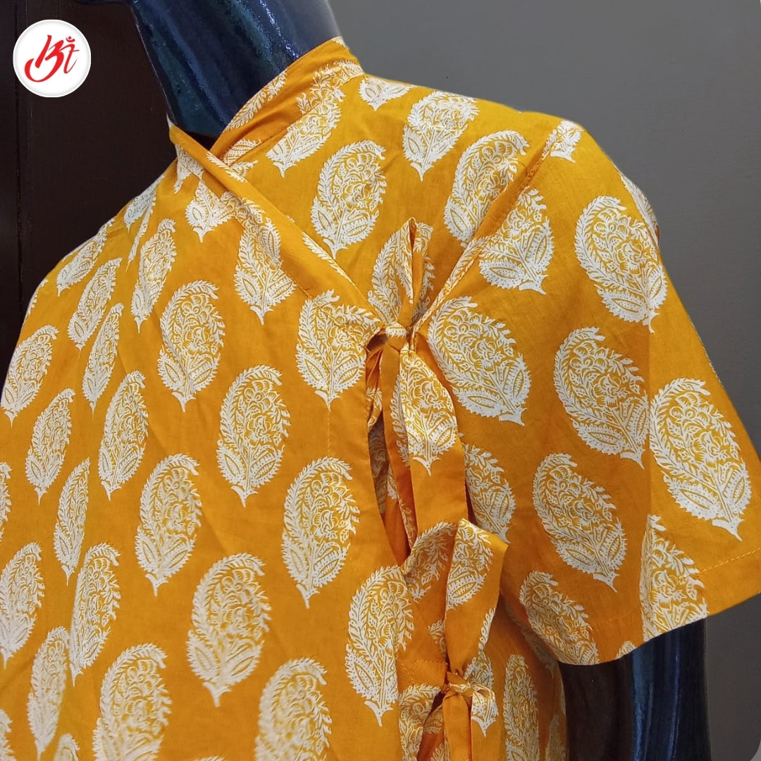 Cotton Printed Yellow Bagalbandi