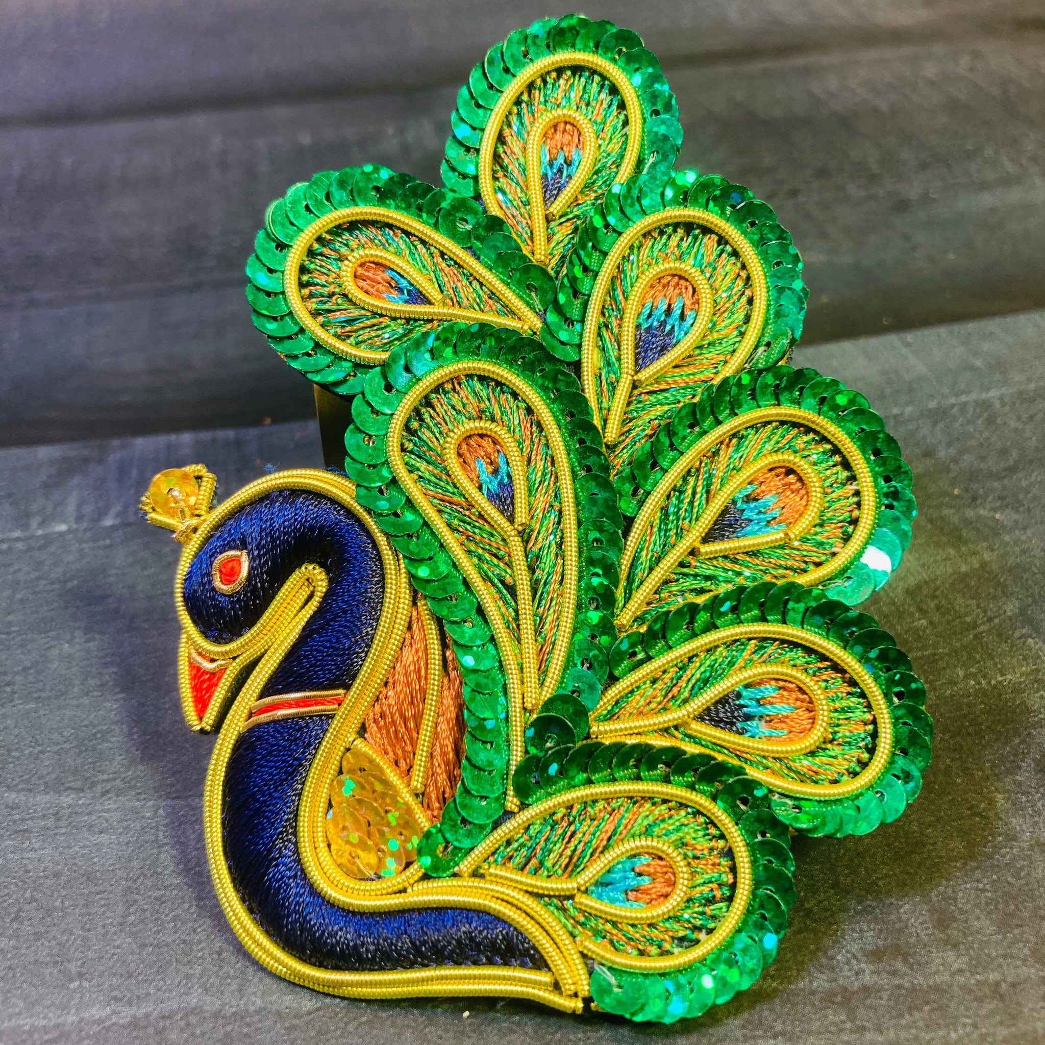 Royal Peacock Embroidered Piece