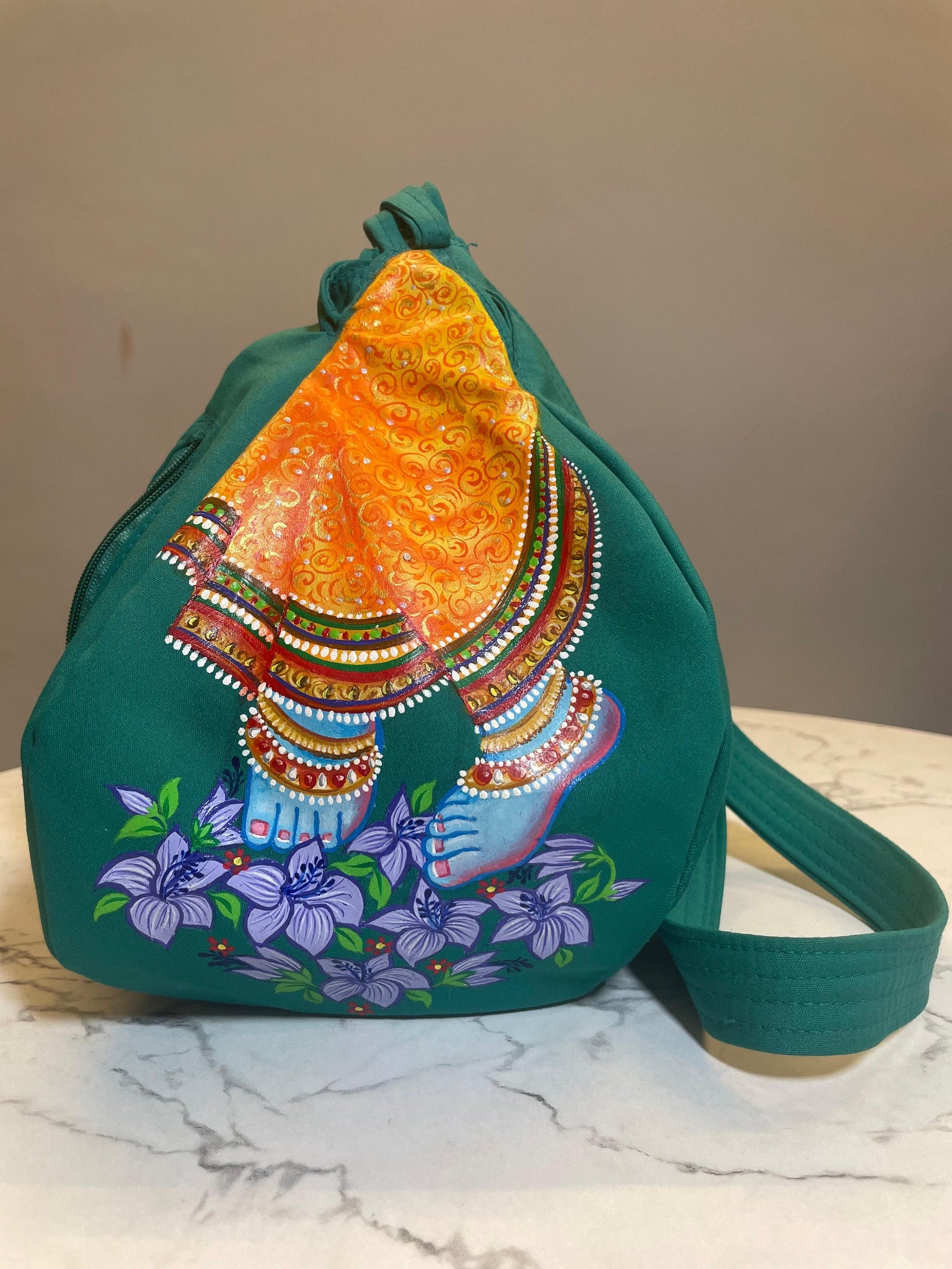 Hand Painted Japa Bag (Design 1)